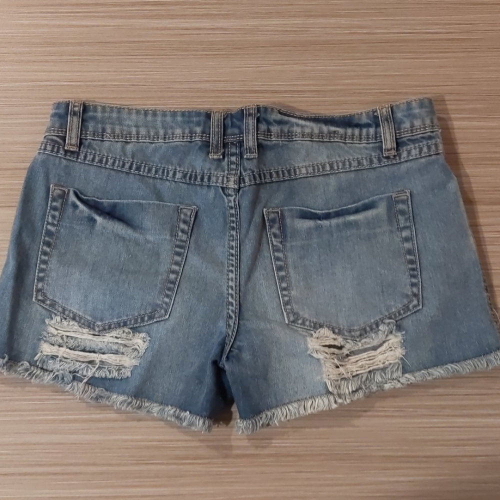 Distressed Denim Shorts by Romeo & Juliet Couture - Picture 2 of 13